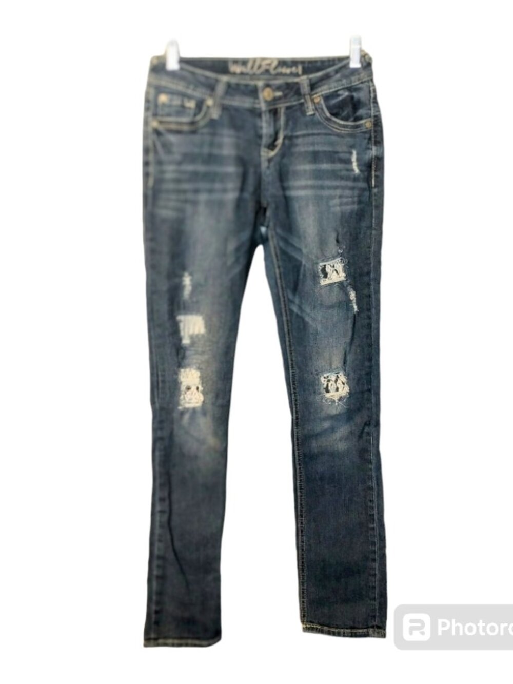 Junior's Wallflower Distressed Blue Denim Jeans Size 3